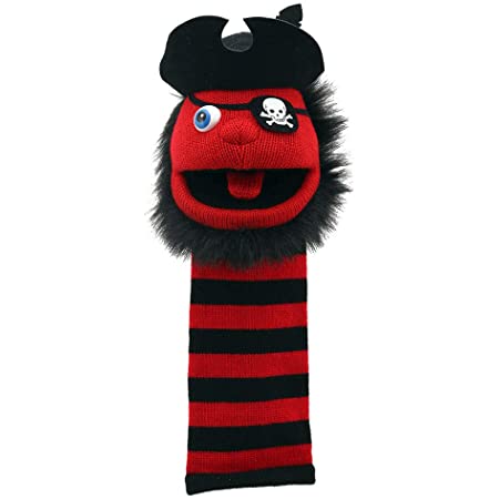 Pirate Hand Puppet Sockette in Red and Black Toy