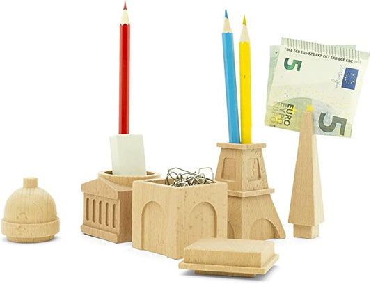 Paris Desk Tidy Stationary Wood Luckies