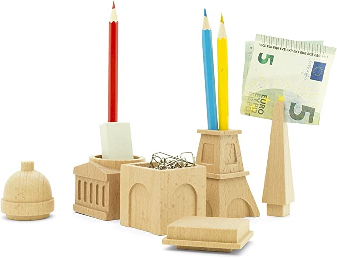 
            
                Load image into Gallery viewer, Paris Desk Tidy Stationary Wood Luckies
            
        