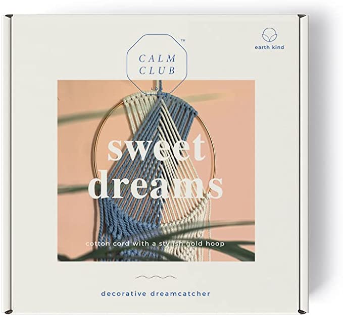 Dream Catcher White Blue Gold Cotton Calm Club