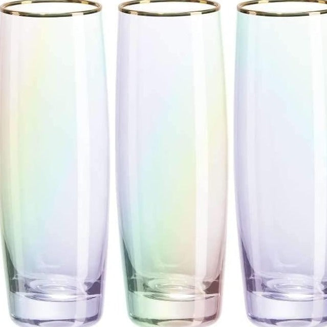Stemless Prosecco Glasses Set of 4 Rainbow