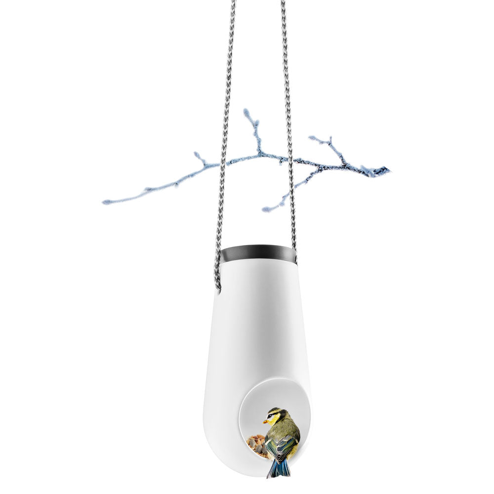 Hanging Bird Feeder in White