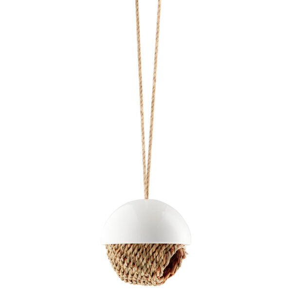 Bird Shelter Porcelain and Woven Rush Hanging Shelter