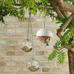
            
                Load image into Gallery viewer, Bird Feeders Hanging Set of 2 in Glass
            
        