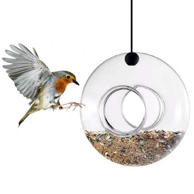 Bird Feeder Hanging Ring in Glass