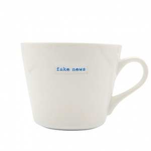 Bucket Mug 'Fake News' 350ml Keith Brymer Jones White