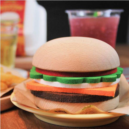 Coaster Hamburger Wooden and Felt Burger Coaster Set