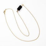 Gold tube and bead pendant necklace