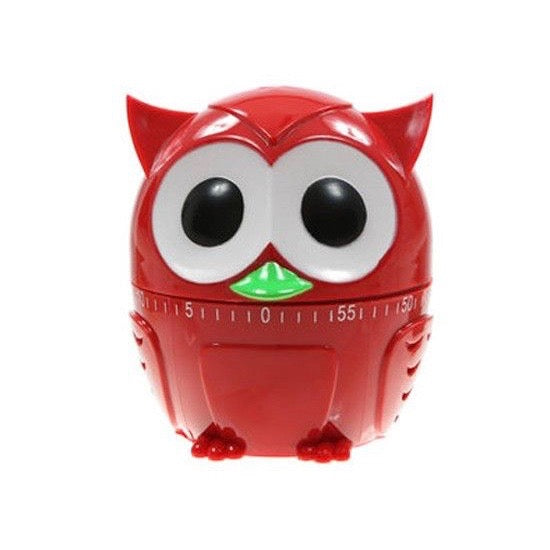 Kitchen timer owl shaped in red