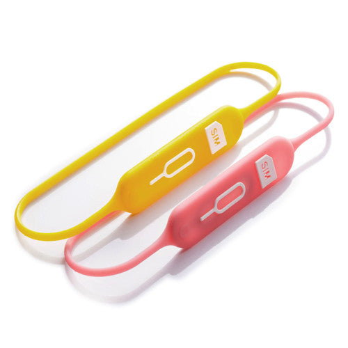 Sim Card 'S-Keeper' Pin Travel Holder Pink Yellow