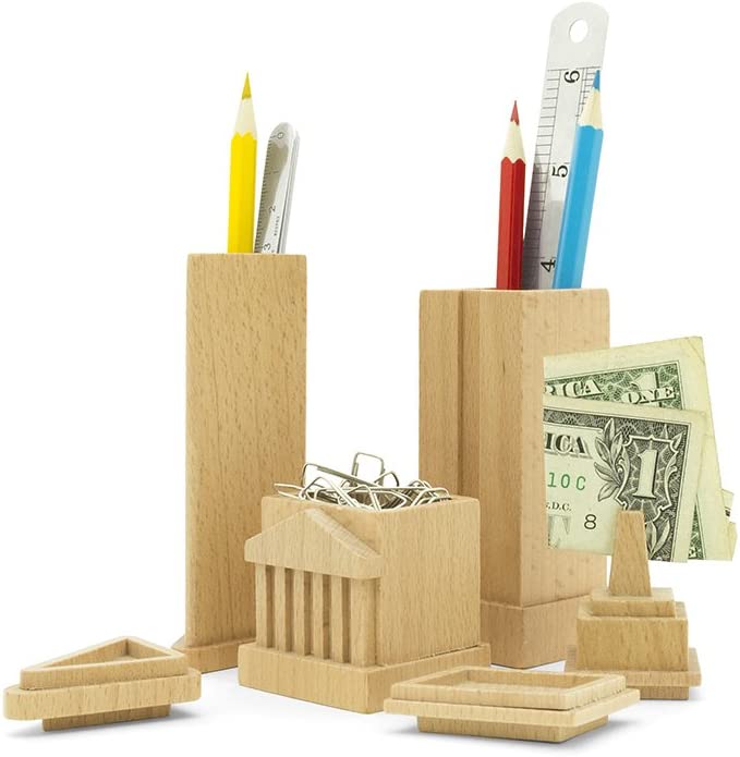 New York City Desk Tidy Stationary Wood Luckies