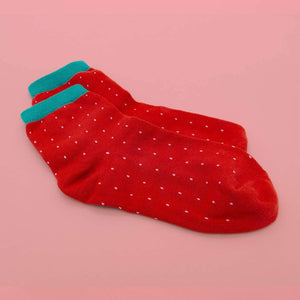 Socks Luckies Fruit Strawberry Red