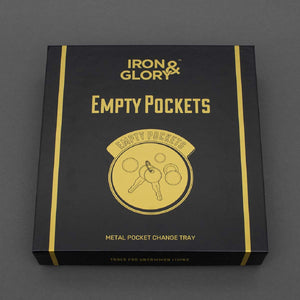 Metal trinket tray key tidy 'Empty Pockets' by Iron and Glory in brass