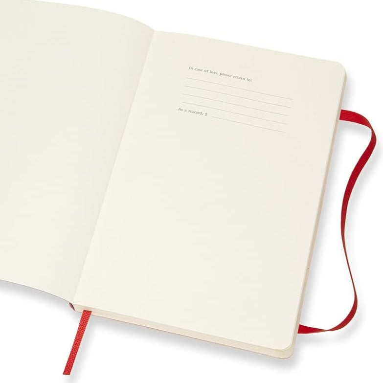 Notebook Large Red Softback Blank-Paper Moleskine