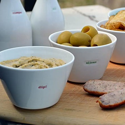 White Porcelain Snack Bowls Keith Brymer Jones: Olives Nibbles Dip! Snack!