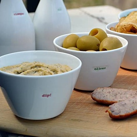 
            
                Load image into Gallery viewer, White Porcelain Snack Bowls Keith Brymer Jones: Olives Nibbles Dip! Snack!
            
        