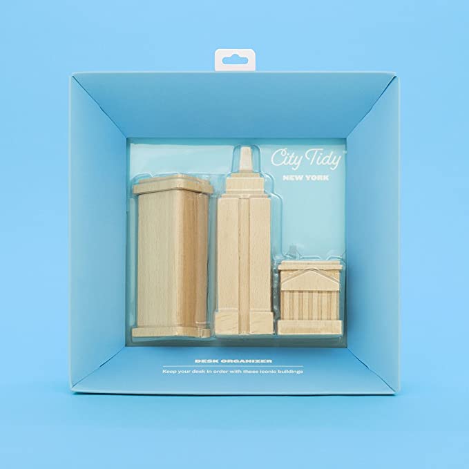 New York City Desk Tidy Stationary Wood Luckies