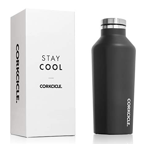 Corkcicle 9oz thermal insulated canteen for hot and cold drinks in matte black