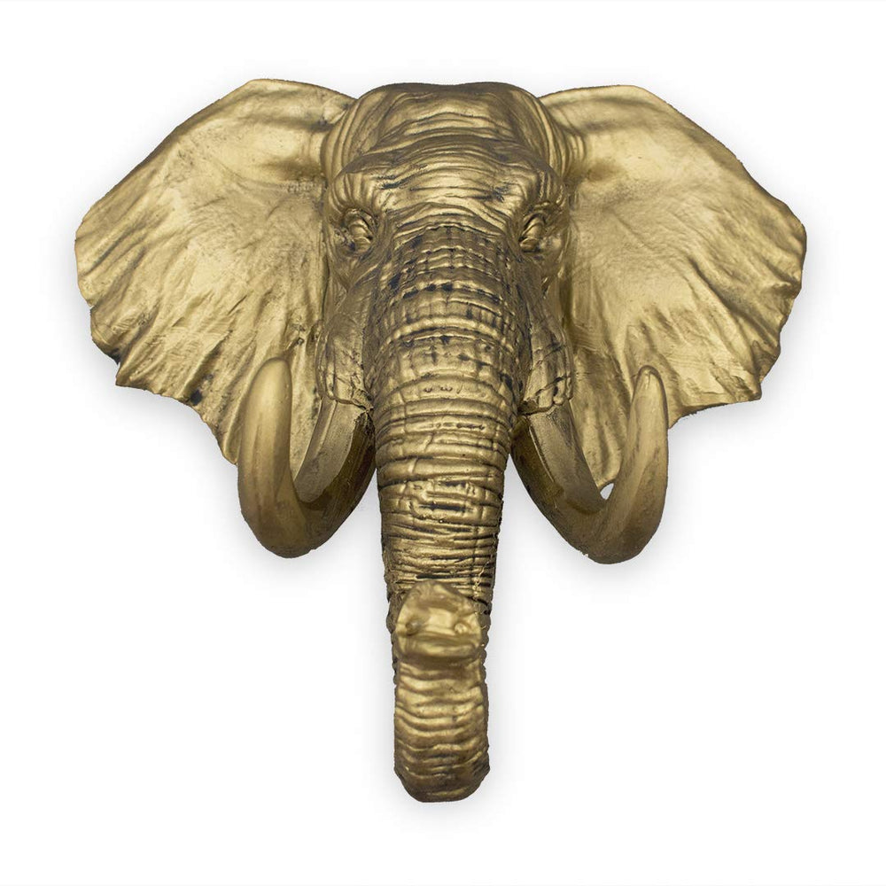 Iron & Glory - Elephant Key Holder For Wall / Key Hanger - Antique Gold Finish