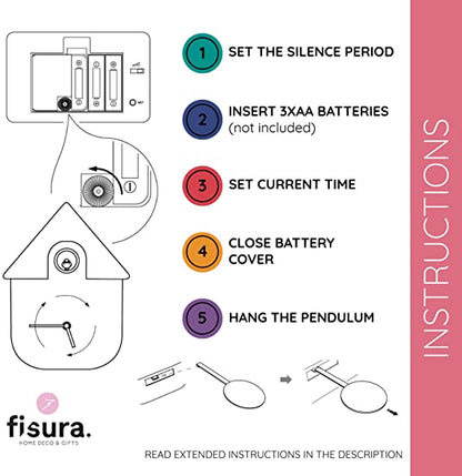 Cuckoo Wall Clock Black Pendulum