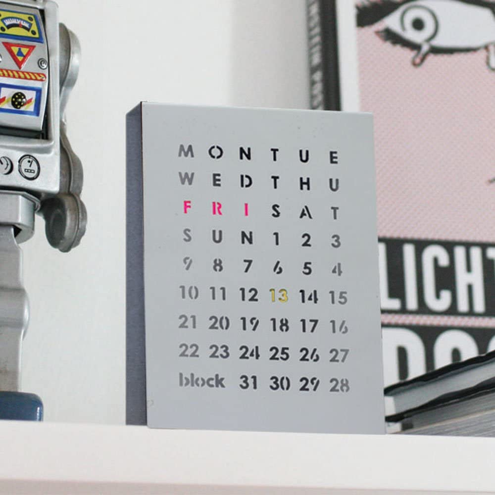 Magnetic Perpetual Calendar in Grey