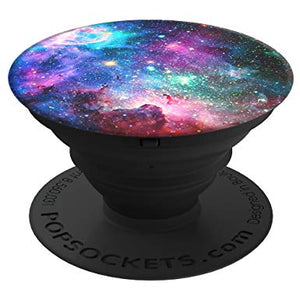 Mobile accessory expanding hand-grip and stand Popsocket in space nebula print