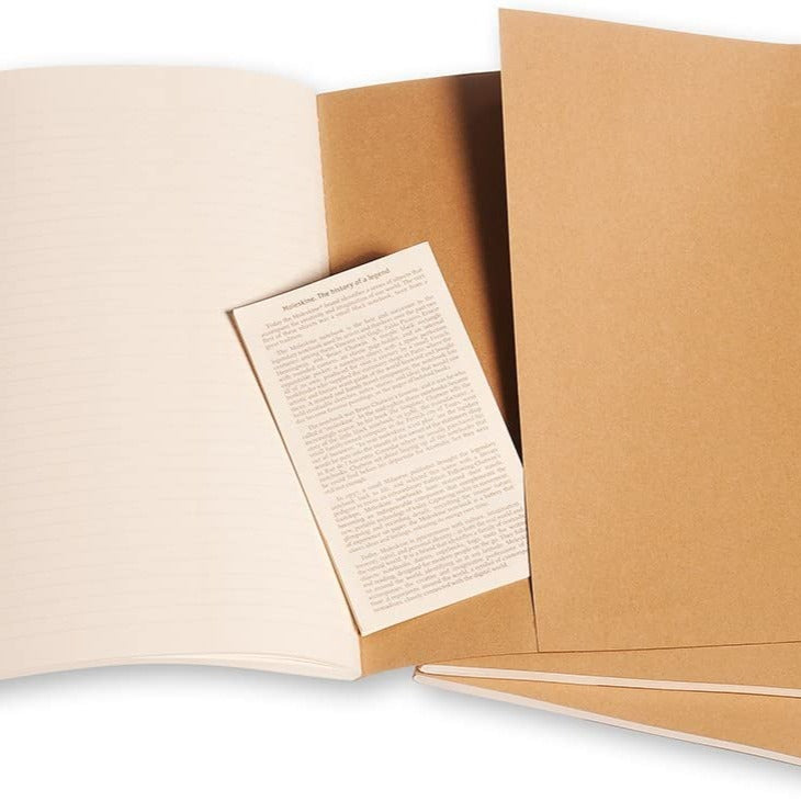 Notepads Set of 3 Extra Large Moleskine Brown Kraft Cover Ruled Pages