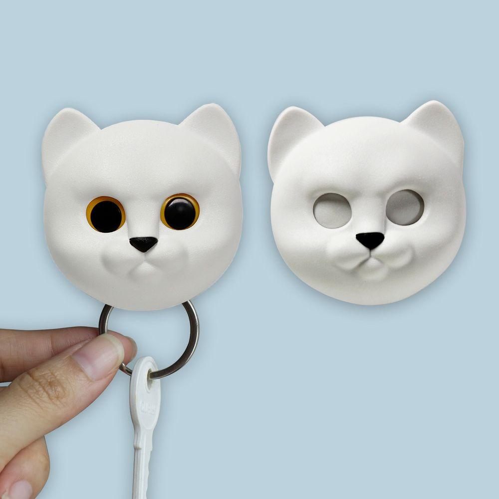 Cat Key Holder Wall Mounted Neko Cat in Black