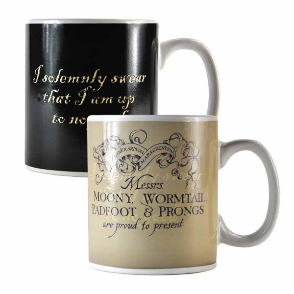 Harry Potter mug with heat changing Marauder's Map in black