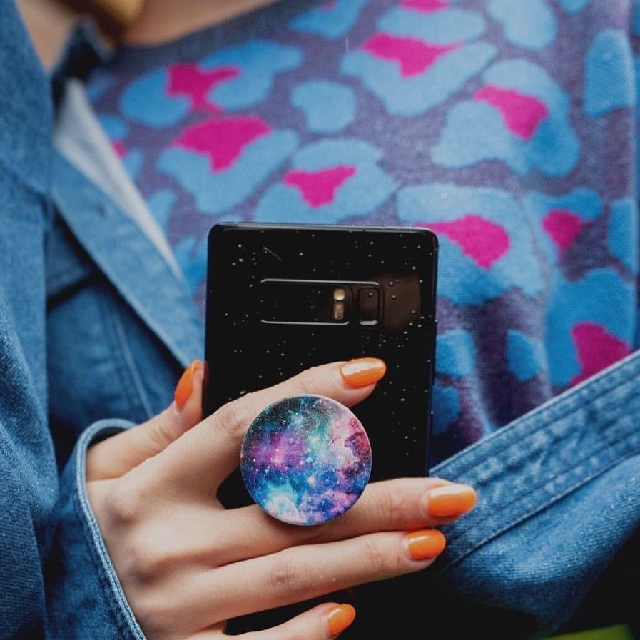
            
                Load image into Gallery viewer, Mobile accessory expanding hand-grip and stand Popsocket in space nebula print
            
        