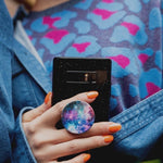 Mobile accessory expanding hand-grip and stand Popsocket in space nebula print