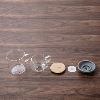 Tea brew glass tea pot & tea cup set with Airo air-Lock