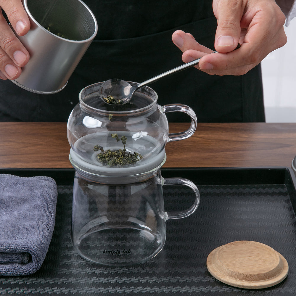 Tea brew glass tea pot & tea cup set with Airo air-Lock