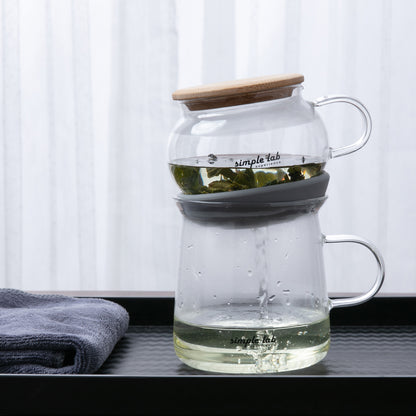 Tea brew glass tea pot & tea cup set with Airo air-Lock