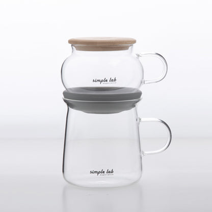 Tea brew glass tea pot & tea cup set with Airo air-Lock