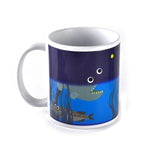 Mug with heat changing 'Under The Sea' in black