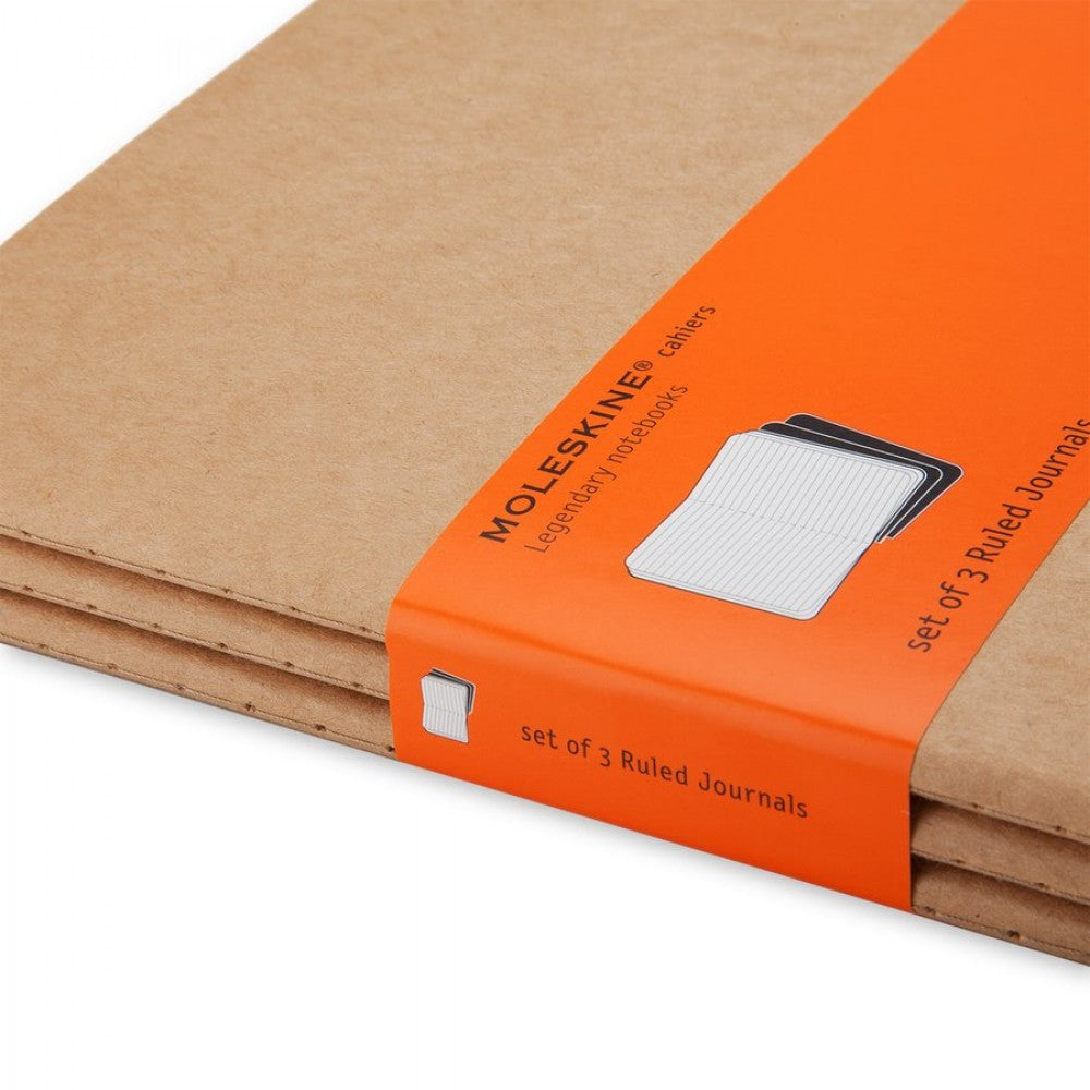 Notebook Journal Moleskine Ruled Cahier Xl - Kraft Cover (3 Set)