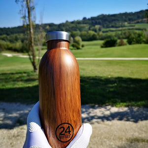 Water Bottle Insulated 500ml Brown Sequoia Wood Finish