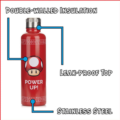 Super Mario Power Up Water Bottle Red 500 ml