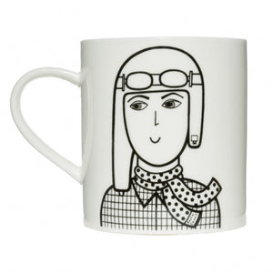 Mug Amelia Earhart Jane Foster Keith Brymer Jones Black & White