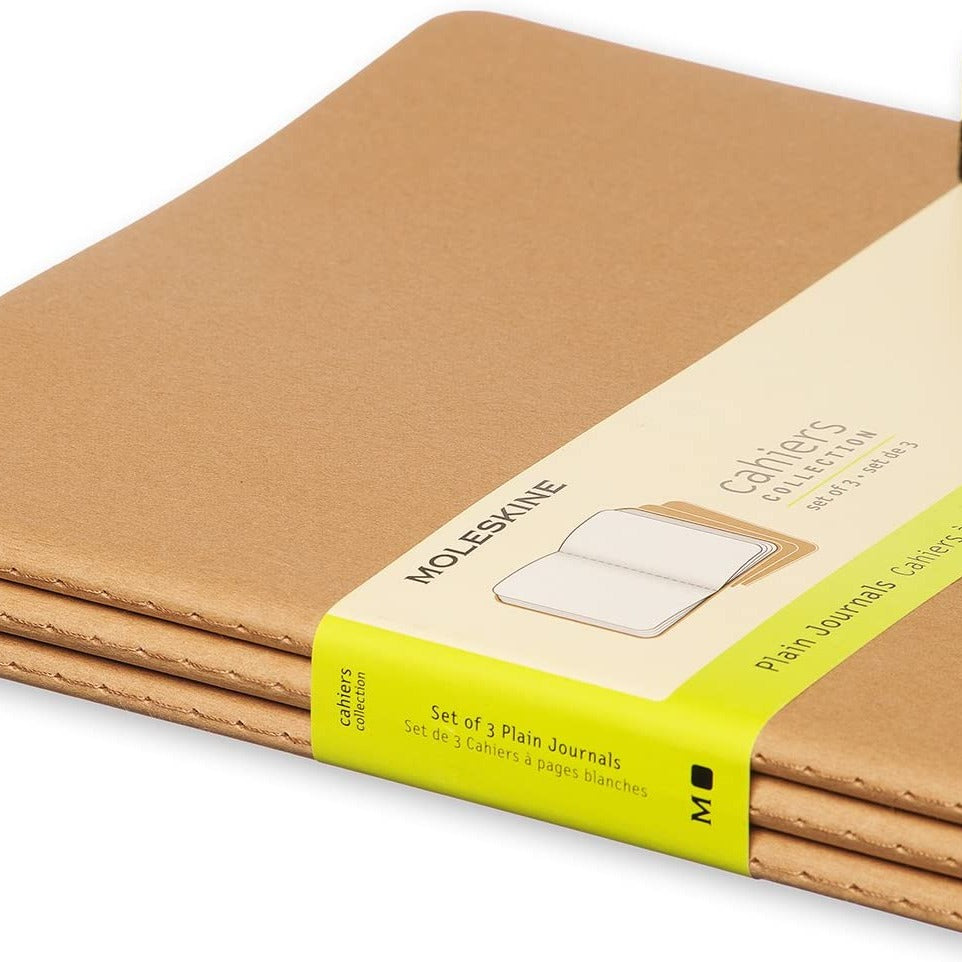 Notepads Set of 3 Extra Large Moleskine Brown Kraft Cover Blank Pages