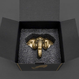Iron & Glory - Elephant Key Holder For Wall / Key Hanger - Antique Gold Finish
