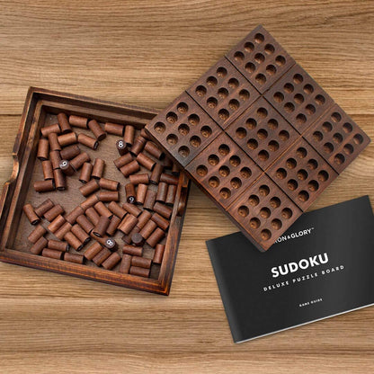 Iron and Glory Sudoku Wooden Puzzle Board Game Brown