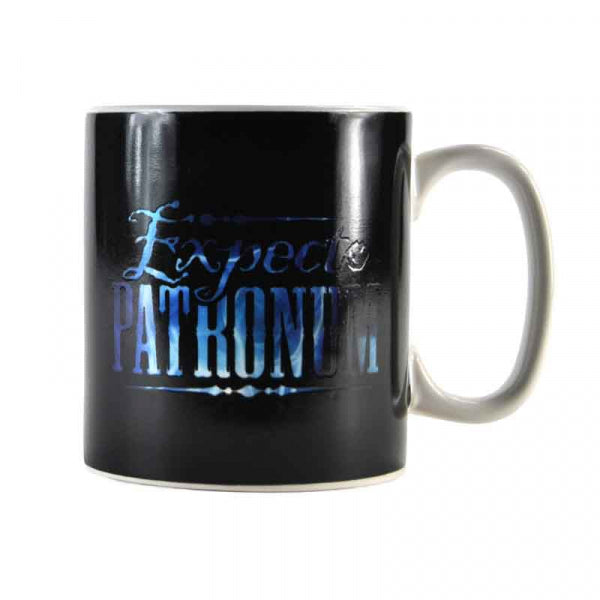 Harry Potter mug with heat changing Patronus Charm in black