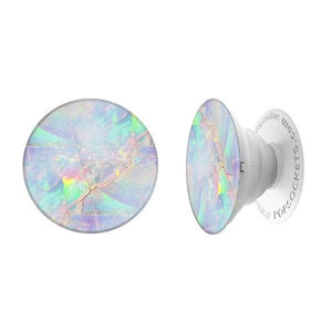 Mobile accessory expanding hand-grip and stand Popsocket in opal print