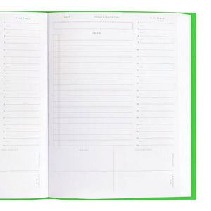 Daily Planner Neon Green Linen