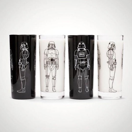 Stormtrooper Glass Set of Four in Black and Clear Glass