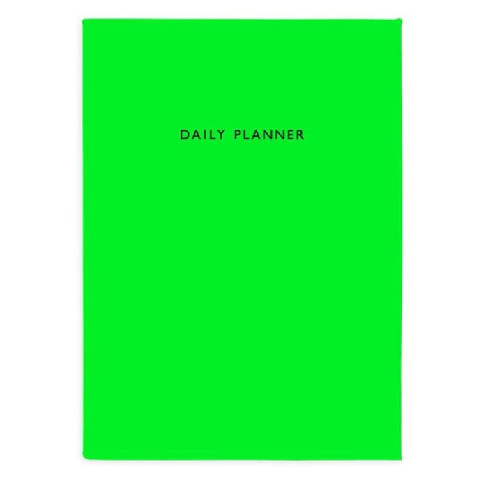 Daily Planner Neon Green Linen