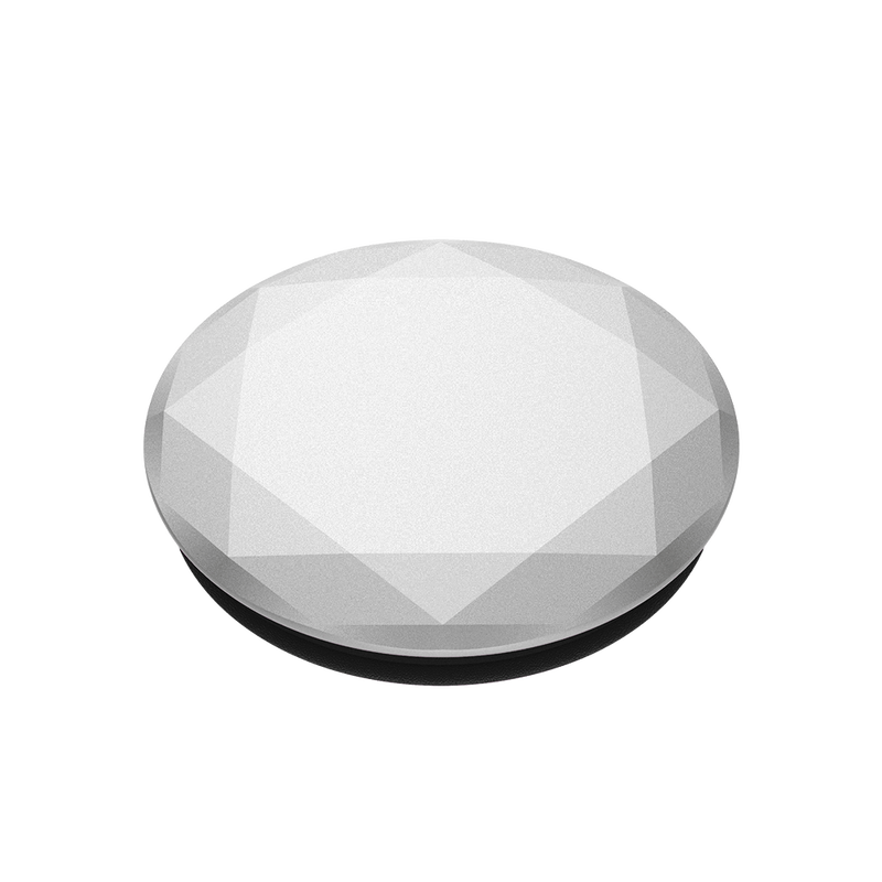 Phone Grip with swappable top in Metallic Diamond Silver