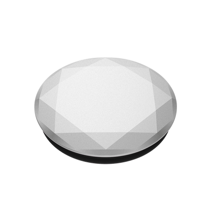 Phone Grip with swappable top in Metallic Diamond Silver